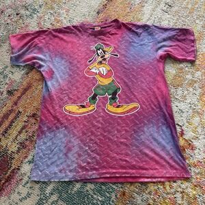 Vintage 90s Disney Goofy Tie Dye Single Stitch T Short Men's Size Large
